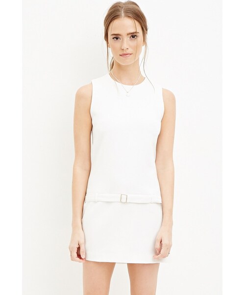 FOREVER 21（フォーエバー トゥエンティーワン）の「FOREVER 21 belted drop-waist dress（ワンピース・レディース・Black/White・S/M）」の9枚目の写真