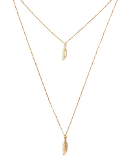 FOREVER 21（フォーエバー トゥエンティーワン）の「FOREVER 21 feather charm necklace（ネックレス・レディース・Gold/Silver・ONE SIZE）」の6枚目の写真