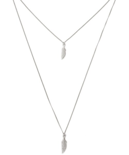 FOREVER 21（フォーエバー トゥエンティーワン）の「FOREVER 21 feather charm necklace（ネックレス・レディース・Gold/Silver・ONE SIZE）」の8枚目の写真
