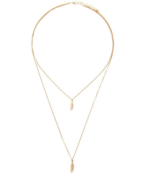 FOREVER 21（フォーエバー トゥエンティーワン）の「FOREVER 21 feather charm necklace（ネックレス・レディース・Gold/Silver・ONE SIZE）」の5枚目の写真