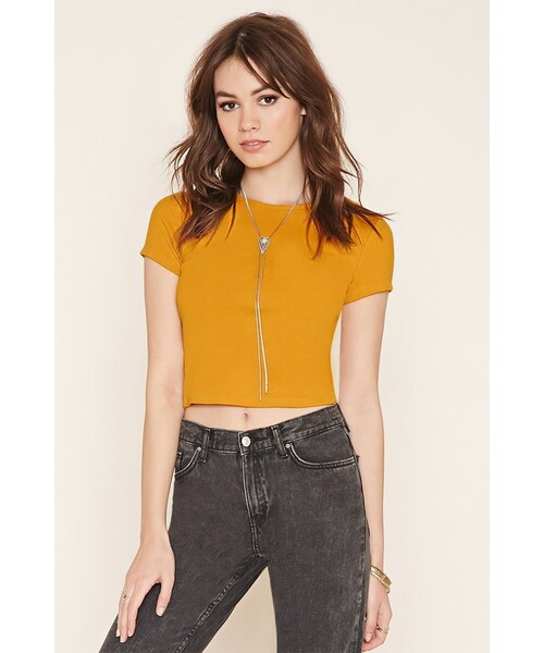FOREVER 21（フォーエバー トゥエンティーワン）の「FOREVER 21 ribbed knit top（トップス・レディース・White/Yellow・S/M/L）」の8枚目の写真