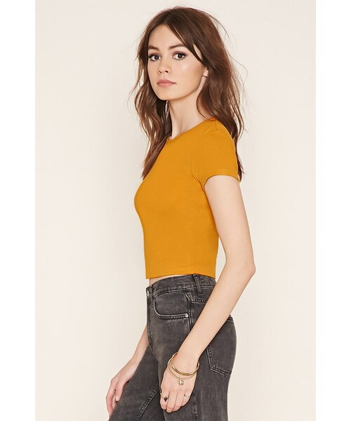 FOREVER 21（フォーエバー トゥエンティーワン）の「FOREVER 21 ribbed knit top（トップス・レディース・White/Yellow・S/M/L）」の3枚目の写真