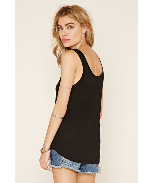 FOREVER 21（フォーエバー トゥエンティーワン）の「FOREVER 21 slub knit tank（タンクトップ・レディース・Black/Green/Pink・S/M/L）」の15枚目の写真