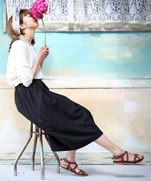 soulberry | 麻レーヨンロングガウチョパンツ(その他パンツ)