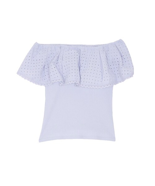 dazzlin（ダズリン）の「【se】テレコレースフリルトップス（トップス・レディース・オフホワイト/オレンジ/イエロー/ブルー・F）」の2枚目の写真