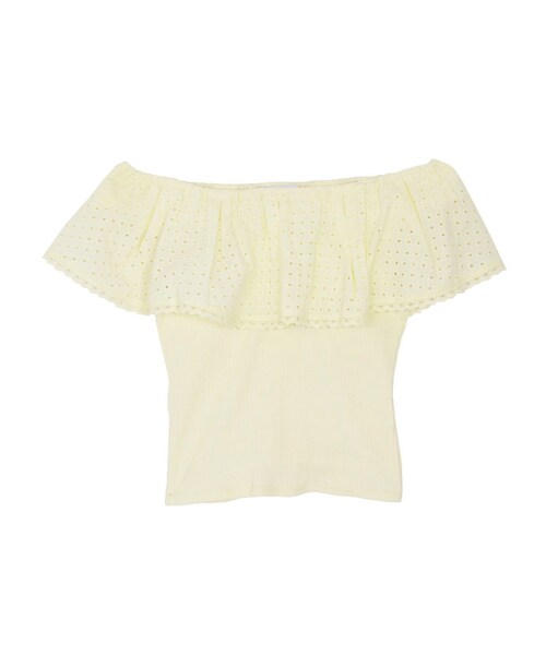 dazzlin（ダズリン）の「【se】テレコレースフリルトップス（トップス・レディース・オフホワイト/オレンジ/イエロー/ブルー・F）」の3枚目の写真