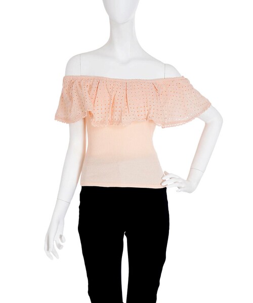 dazzlin（ダズリン）の「【se】テレコレースフリルトップス（トップス・レディース・オフホワイト/オレンジ/イエロー/ブルー・F）」の7枚目の写真