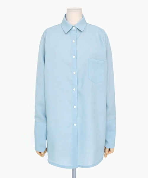 DHOLIC(ディーホリック)の「1ポケットロングカフスブラウス(シャツ/ブラウス・レディース・ピンク/ライトベージュ/ディープスカイブルー/ダークネイビー/ホワイトアイボリー/ブラック・FREE)」の5枚目の写真