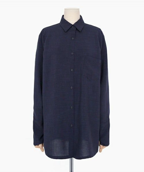 DHOLIC(ディーホリック)の「1ポケットロングカフスブラウス(シャツ/ブラウス・レディース・ピンク/ライトベージュ/ディープスカイブルー/ダークネイビー/ホワイトアイボリー/ブラック・FREE)」の6枚目の写真