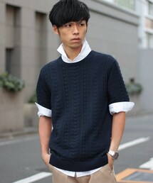 ESSENTIAL GARMENT MEN'S BIGI | クルーネック ケーブルニット/サマーセーター(ニット/セーター)