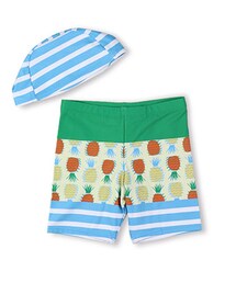 BRANSHES | パイナップル柄スイムパンツ&キャップ(水着)