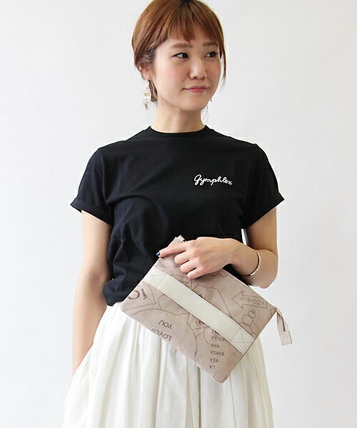 GYMPHLEX（ジムフレックス）の「GYMPHLEX Tシャツ（Tシャツ/カットソー・レディース・ホワイト/ブラック/グレー・38/36）」の2枚目の写真