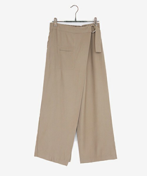 DHOLIC(ディーホリック)の「バックウエストゴムラップテイストワイドパンツ(その他パンツ・レディース・ブラック/ベージュ・FREE)」の2枚目の写真