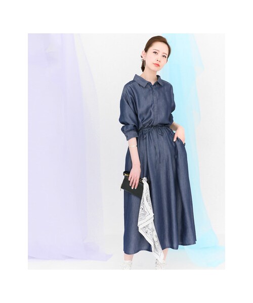 KBF(ケイビーエフ)の「テンセルデニムワンピース(ワンピース/ドレス・レディース・BLUE/ONE WASH・one)」の3枚目の写真