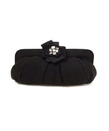 no brand | 【selection】クリスタルギャザーパーティバッグ ブラック(クラッチバッグ)