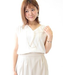 fredy emue | クレールサテンフリルショートスリーブブラウス(シャツ/ブラウス)