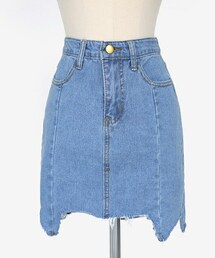 DHOLIC | ユニークフレイドヘムミニマルデニムスカート(デニムスカート)