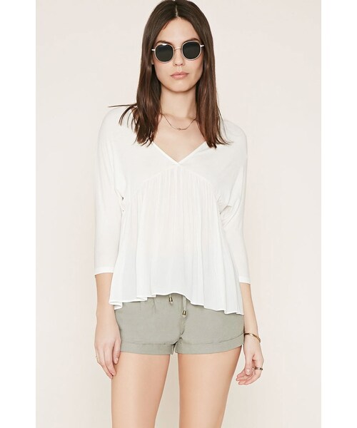 FOREVER 21（フォーエバー トゥエンティーワン）の「FOREVER 21 cuffed linen-blend shorts（その他パンツ・レディース・Black/Pink/Green・24/25/26/27/28/29/30/31）」の2枚目の写真