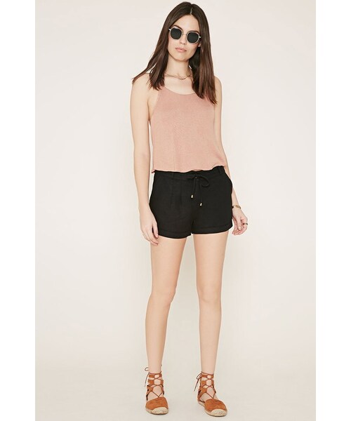 FOREVER 21（フォーエバー トゥエンティーワン）の「FOREVER 21 cuffed linen-blend shorts（その他パンツ・レディース・Black/Pink/Green・24/25/26/27/28/29/30/31）」の15枚目の写真
