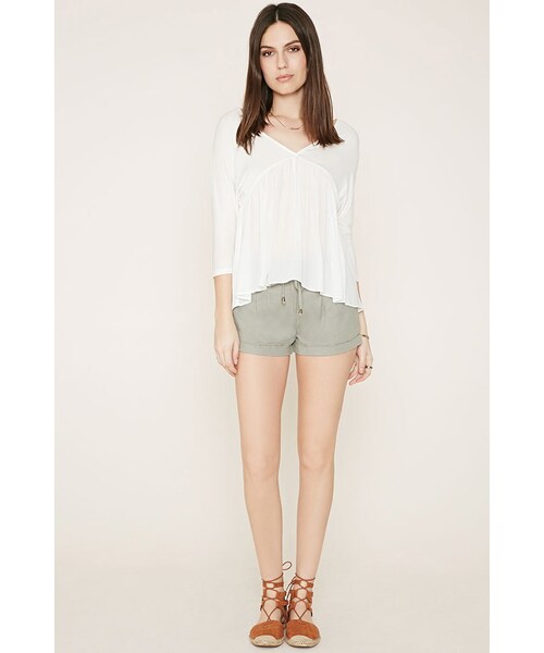 FOREVER 21（フォーエバー トゥエンティーワン）の「FOREVER 21 cuffed linen-blend shorts（その他パンツ・レディース・Black/Pink/Green・24/25/26/27/28/29/30/31）」の12枚目の写真