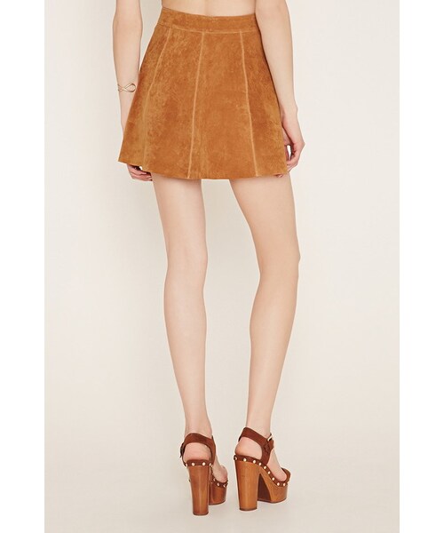 FOREVER 21(フォーエバー トゥエンティーワン)の「FOREVER 21 contemporary suede skater skirt(スカート・レディース・Brown・XS/S/M/L)」の5枚目の写真