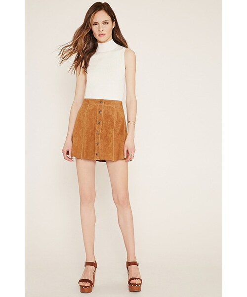 FOREVER 21(フォーエバー トゥエンティーワン)の「FOREVER 21 contemporary suede skater skirt(スカート・レディース・Brown・XS/S/M/L)」の3枚目の写真