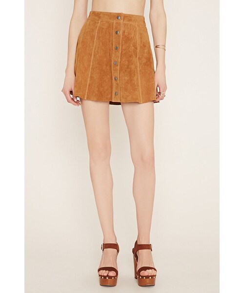 FOREVER 21(フォーエバー トゥエンティーワン)の「FOREVER 21 contemporary suede skater skirt(スカート・レディース・Brown・XS/S/M/L)」の6枚目の写真
