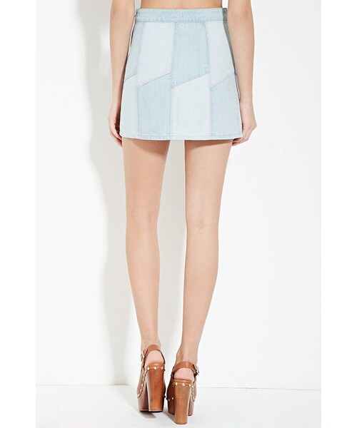 FOREVER 21(フォーエバー トゥエンティーワン)の「FOREVER 21 paneled denim mini skirt(スカート・レディース・Blue・27/28/29/30/31)」の5枚目の写真