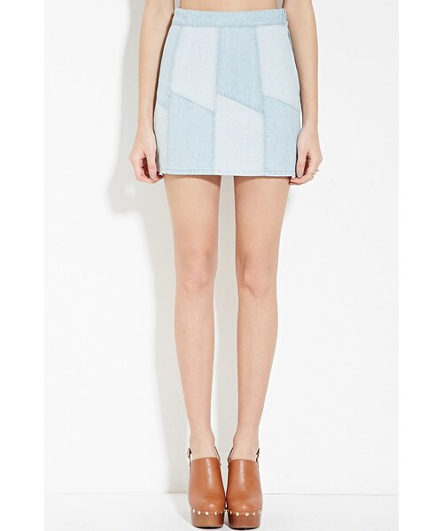 FOREVER 21(フォーエバー トゥエンティーワン)の「FOREVER 21 paneled denim mini skirt(スカート・レディース・Blue・27/28/29/30/31)」の6枚目の写真