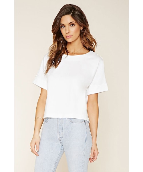 FOREVER 21（フォーエバー トゥエンティーワン）の「FOREVER 21 contemporary boxy top（トップス・レディース・White・XS/S/M/L）」の5枚目の写真