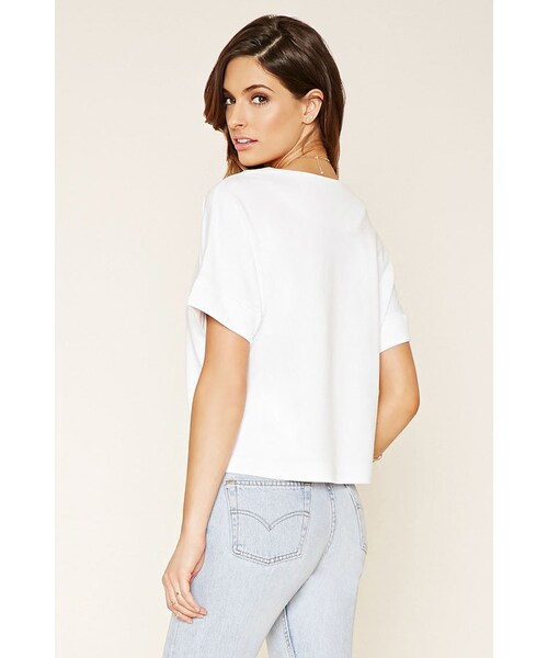 FOREVER 21（フォーエバー トゥエンティーワン）の「FOREVER 21 contemporary boxy top（トップス・レディース・White・XS/S/M/L）」の3枚目の写真
