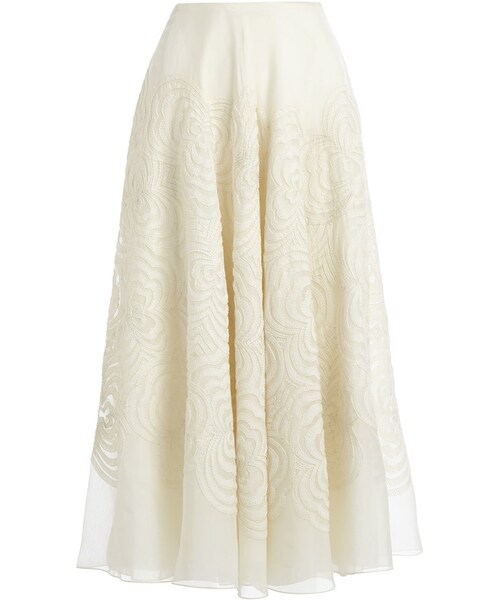 RALPH LAUREN(ラルフ ローレン)の「Ralph Lauren Roxanne Embroidered Midi Skirt, Cream(スカート・レディース・White・4/8/12)」の4枚目の写真