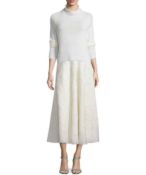RALPH LAUREN(ラルフ ローレン)の「Ralph Lauren Roxanne Embroidered Midi Skirt, Cream(スカート・レディース・White・4/8/12)」の3枚目の写真