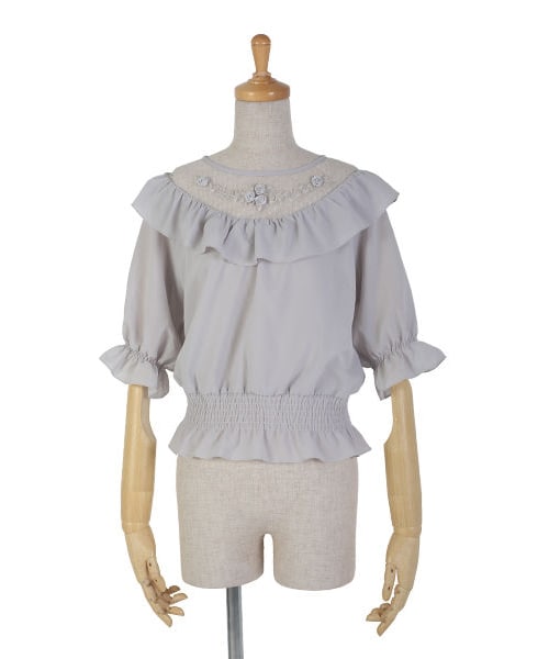 an another angelus（アンアナザーアンジェラス）の「チュールヨークリボン刺繍ブラウス/an another angelus（シャツ/ブラウス・レディース・その他）」の3枚目の写真