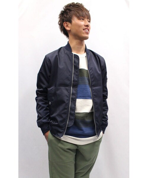 Cuirs（キュイー）の「MA-1ジャケット（ミリタリージャケット・メンズ・カーキ/ブラック/ネイビー・M/L）」の3枚目の写真