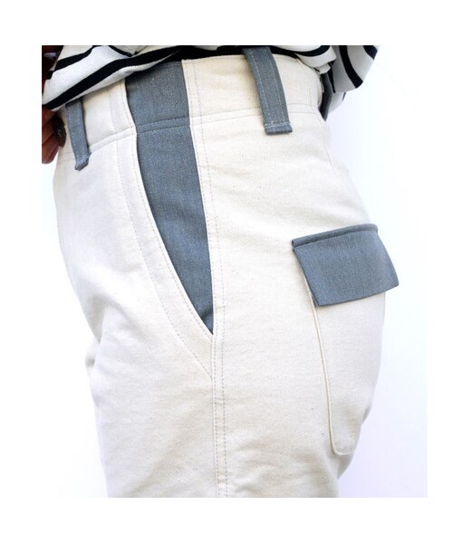 NIRAME.CO（ニラメッコ）の「武者がえしパンツ　ホワイトデニム×チェック（デニムパンツ・レディース・その他）」の6枚目の写真