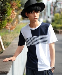 UNION STATION | デザインアートボーダーTシャツ(Tシャツ/カットソー)