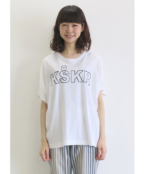 Ne-net（ネネット）の「くさかりさん T / Tシャツ（トップス・レディース・white/navy/light pink・02）」の9枚目の写真