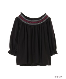 w closet | 刺繍入りスモッキングプルオーバー(トップス)