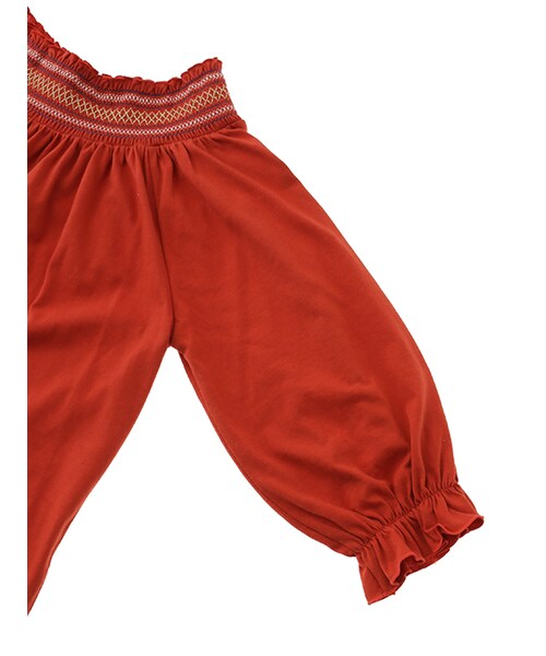 w closet（ダブルクローゼット）の「刺繍入りスモッキングプルオーバー（トップス・レディース・オフホワイト/オレンジ/ブラック・FREE）」の8枚目の写真