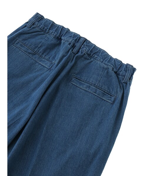 w closet（ダブルクローゼット）の「デニム8分丈ワイドタックパンツ（パンツ・レディース・ブルー/ネイビー/ホワイト・FREE）」の10枚目の写真