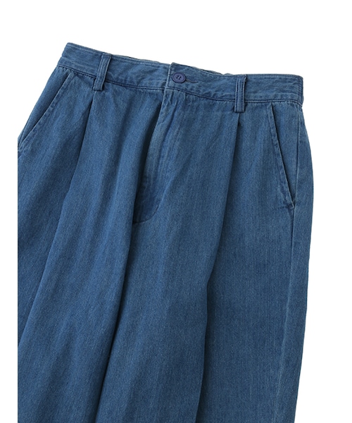 w closet（ダブルクローゼット）の「デニム8分丈ワイドタックパンツ（パンツ・レディース・ブルー/ネイビー/ホワイト・FREE）」の7枚目の写真