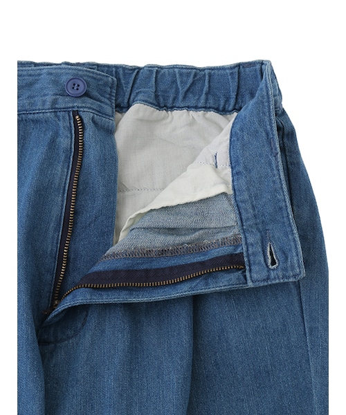 w closet（ダブルクローゼット）の「デニム8分丈ワイドタックパンツ（パンツ・レディース・ブルー/ネイビー/ホワイト・FREE）」の9枚目の写真