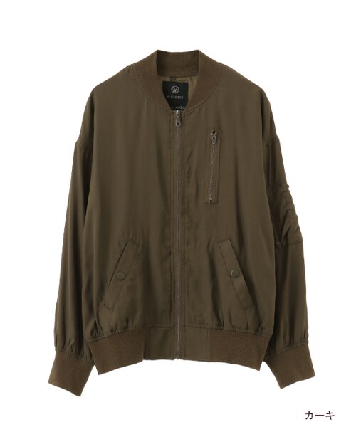 w closet(ダブルクローゼット)の「MA-1ブルゾン(ジャケット/アウター・レディース・カーキ/ブラック/ピンク・FREE)」の2枚目の写真