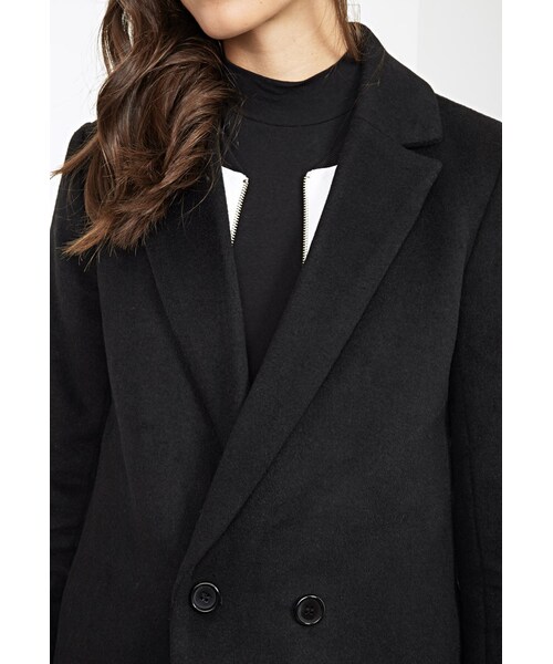 FOREVER 21（フォーエバー トゥエンティーワン）の「クラシックウールブレンドオーバーコート（ジャケット/アウター・レディース・BLACK・Medium）」の3枚目の写真