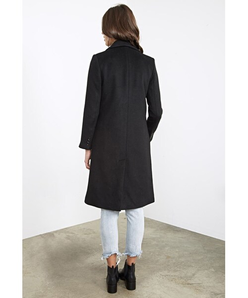 FOREVER 21（フォーエバー トゥエンティーワン）の「クラシックウールブレンドオーバーコート（ジャケット/アウター・レディース・BLACK・Medium）」の4枚目の写真