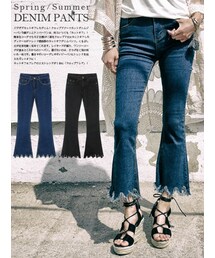 KORMARCH | クロップドブーツカットデニムジーパン(デニムパンツ)