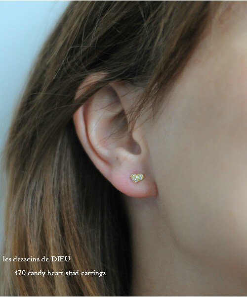 les desseins de DIEU（レデッサンドゥデュー）の「レ デッサン ドゥ デュー 470 キャンディ ハート スタッド ピアス（ピアス（両耳用）・レディース・ゴールド・Free）」の2枚目の写真