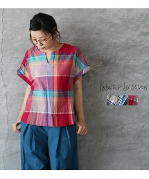l'atelier du savon | l'atelier du savon Bigチェック 大きめブラウス(シャツ/ブラウス)