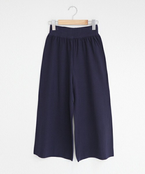 DHOLIC（ディーホリック）の「ニット素材クロップドワイドパンツ（その他パンツ・レディース・アイボリー/ネイビー/ブラック・FREE）」の3枚目の写真